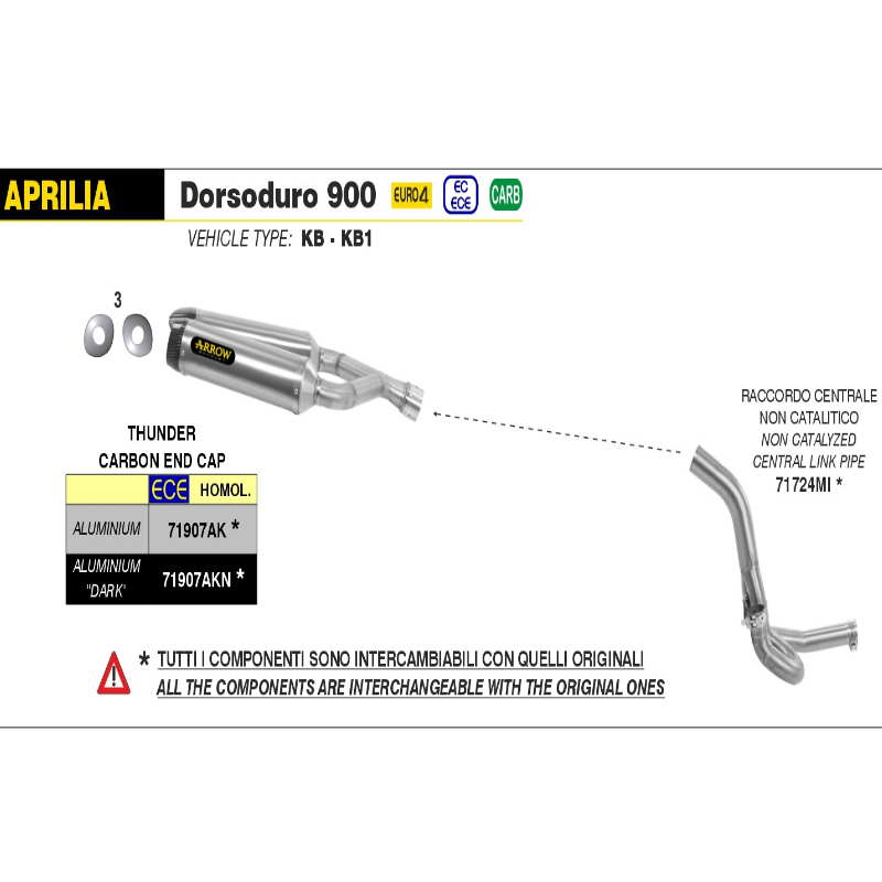 Supresor catalizador Arrow APRILIA DORSODURO 17-19